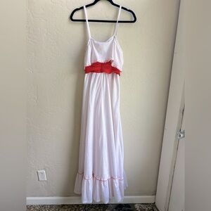 Vintage 70’s Jody T retro polka dot ruffle maxi dress size 7 feminine classic